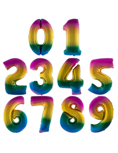 Funny Fashion Folieballon 13 cm op stokje regenboog