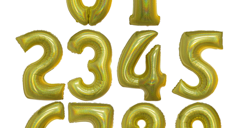 Funny Fashion Folieballon 41cm op stokje glitter goud