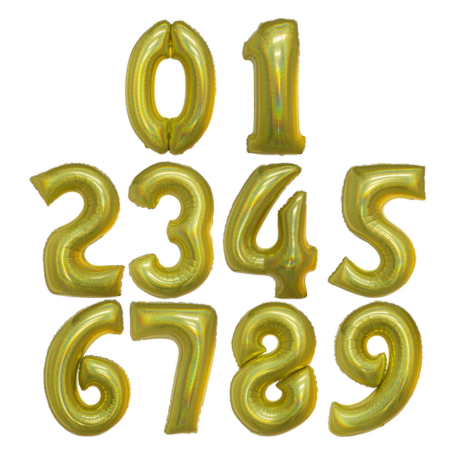 Funny Fashion Folieballon 41cm op stokje glitter goud