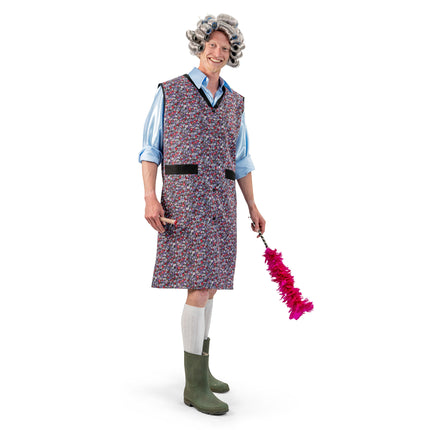 Funny Fashion Grootmoeder schort / Schoonmaakster schort met bloemen