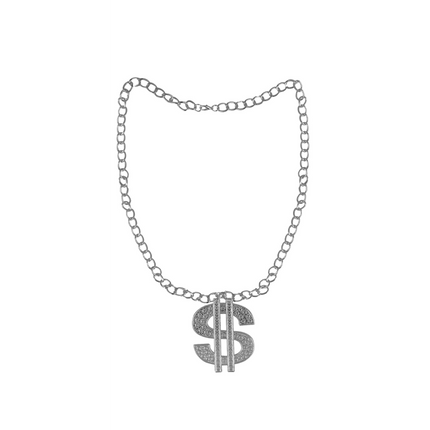 Funny Fashion Halsketting dollarteken goud of zilver