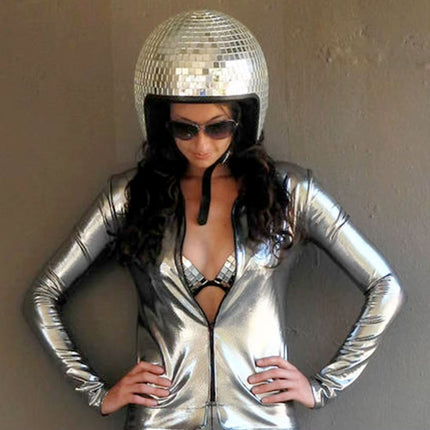 Funny Fashion Helm met spiegeltjes Disco bal
