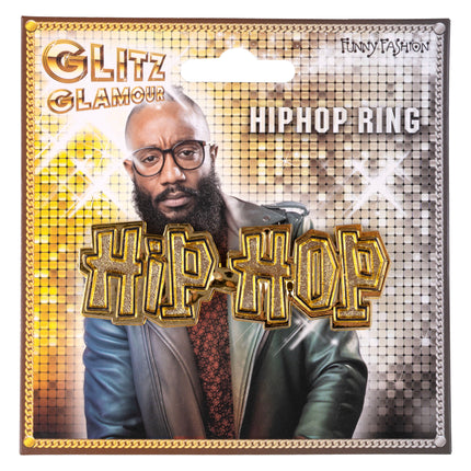 Funny Fashion Hip Hop ring goud