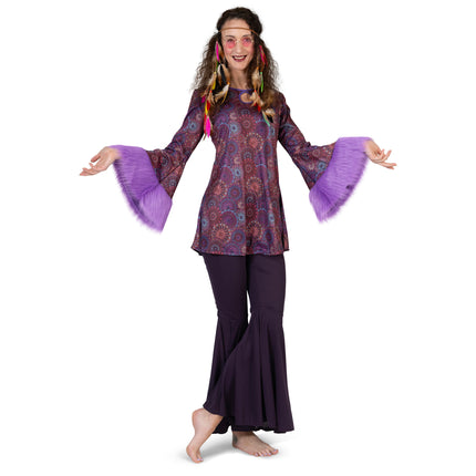 Funny Fashion Hippie jurkje paars psychedelisch