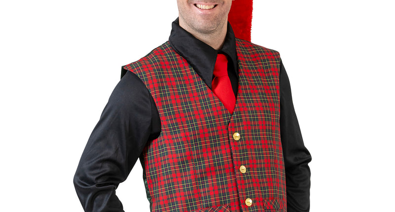 Funny Fashion Kerst gilet tartan