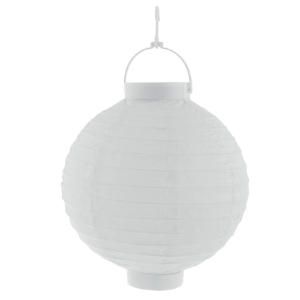 Funny Fashion Lampion papier wit 20 cm met licht