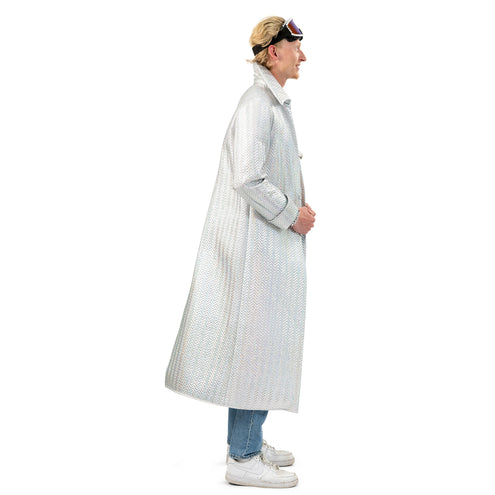 Funny Fashion Lange Zilveren jas heren Burning Man
