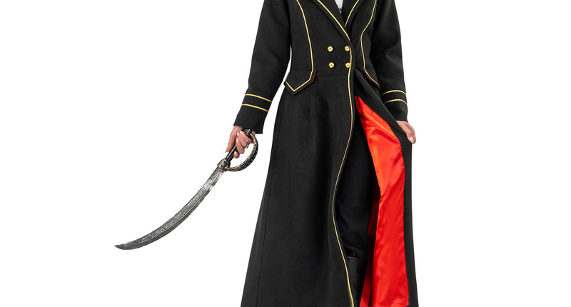 Funny Fashion Luxe piraten jas zwart dames Liv