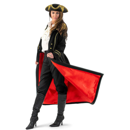 Funny Fashion Luxe piraten jas zwart dames Liv