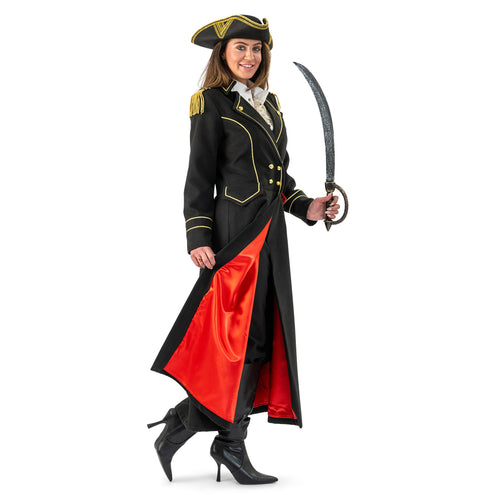 Funny Fashion Luxe piraten jas zwart dames Liv