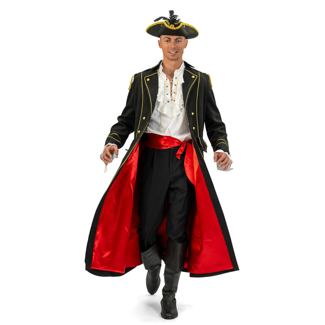 Funny Fashion Luxe piraten jas zwart heren Leo