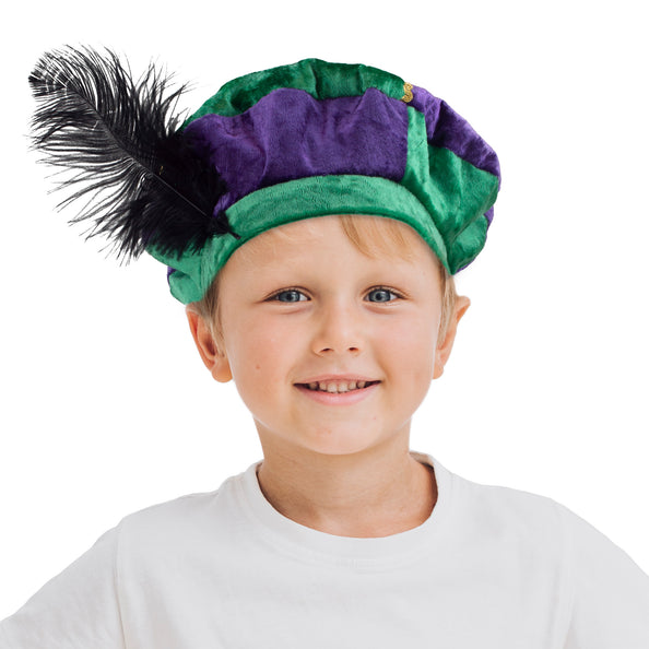 Funny Fashion Pieten muts kind groen paars