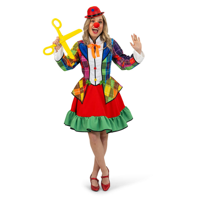 Funny Fashion Regenboog Clownsjurk dames Rose