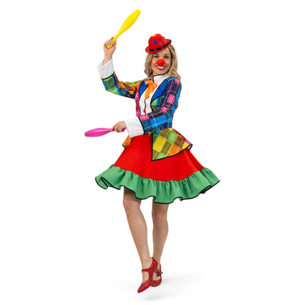 Funny Fashion Regenboog Clownsjurk dames Rose