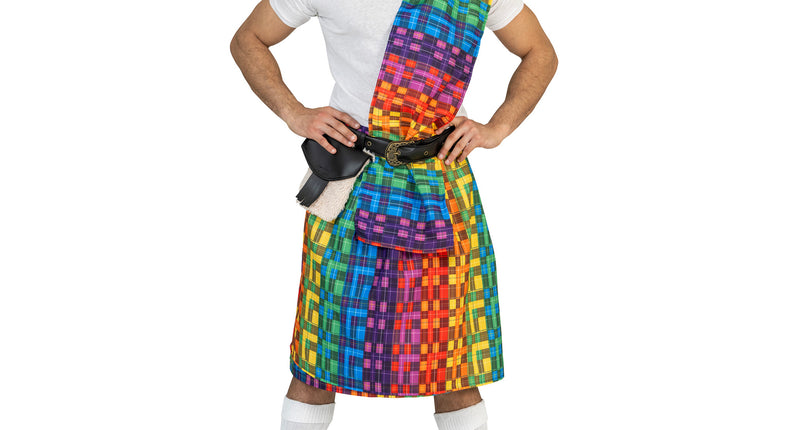 Funny Fashion Regenboog kilt heren Schots