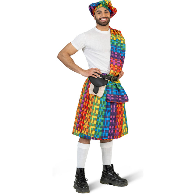 Funny Fashion Regenboog kilt heren Schots