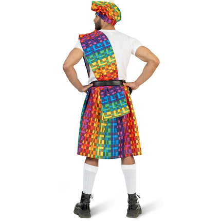 Funny Fashion Regenboog kilt heren Schots