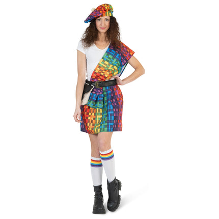 Funny Fashion Schotse kilt regenboog