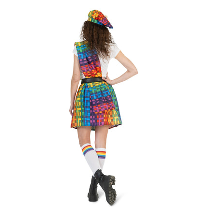 Funny Fashion Schotse kilt regenboog