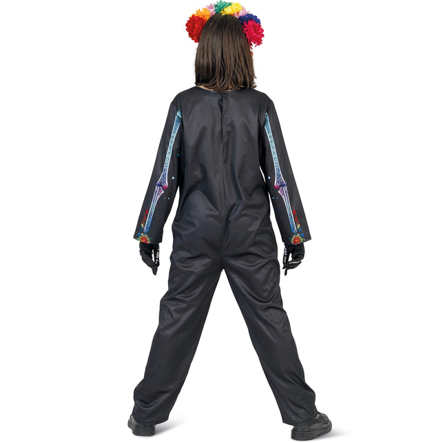 Funny Fashion Skelet jumpsuit bloemen kind day of death