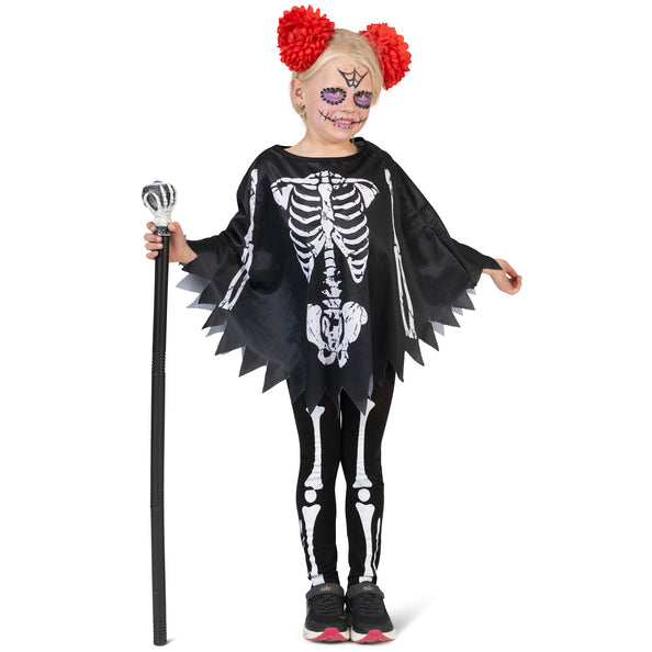 Funny Fashion Skelet poncho kinderen