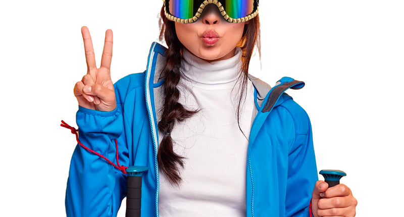 Funny Fashion Ski bril met strass steentjes goud