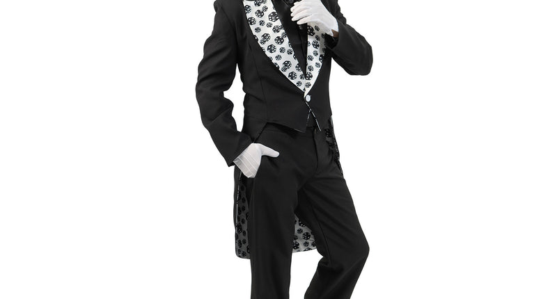 Funny Fashion Slipjas zwart dobbelstenen heren