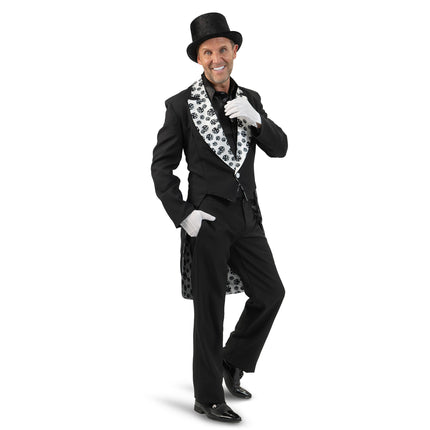 Funny Fashion Slipjas zwart dobbelstenen heren