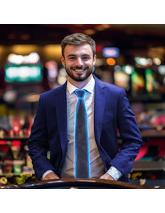 Funny Fashion Stropdas met licht blauw