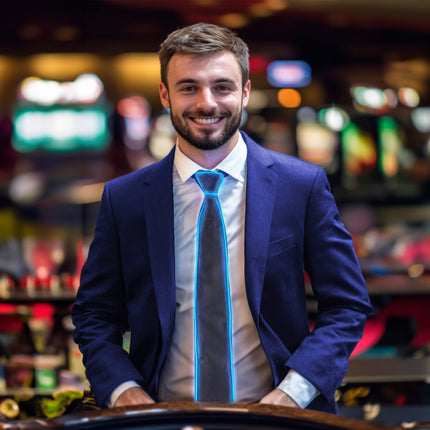 Funny Fashion Stropdas met licht blauw