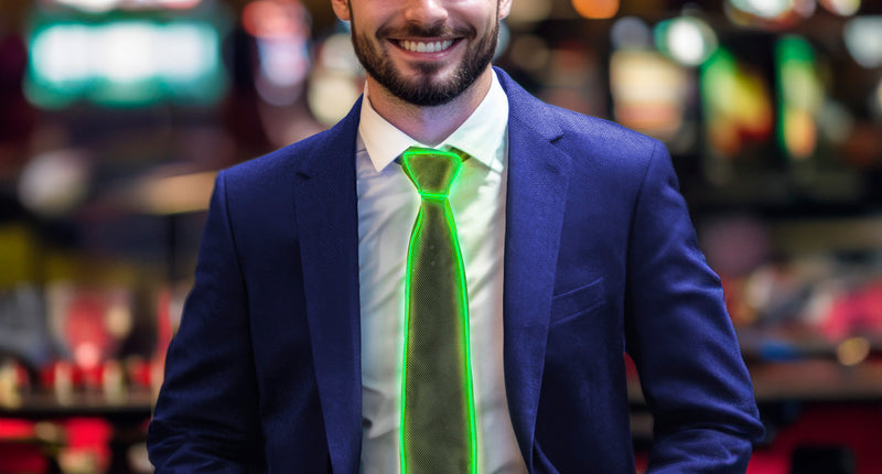 Funny Fashion Stropdas met licht groen