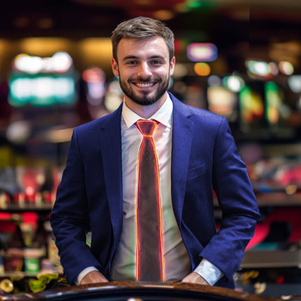 Funny Fashion Stropdas met licht oranje