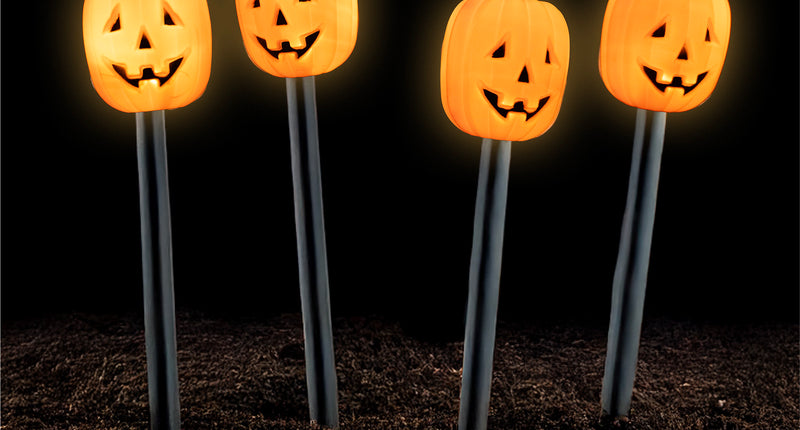 Funny Fashion Tuinverlichting pompoenen 4 stuks