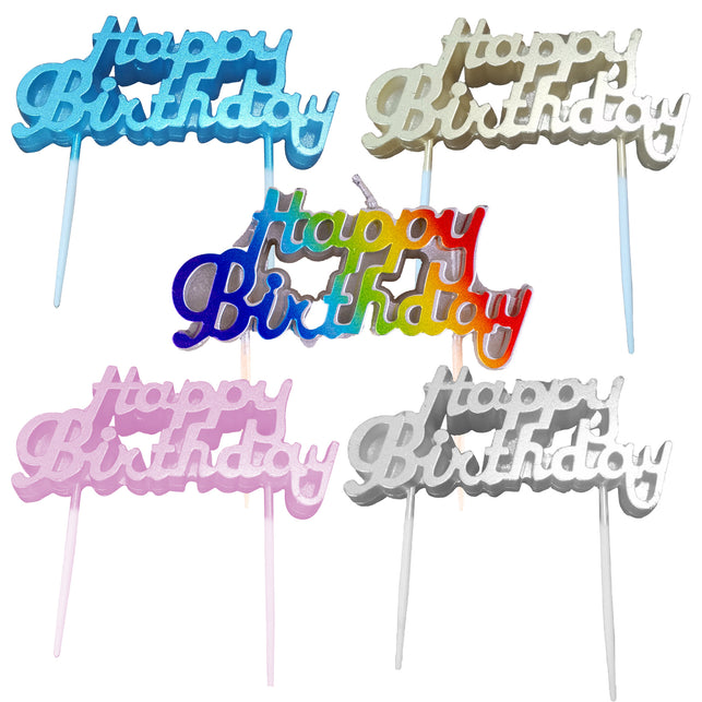Funny Fashion Verjaardagskaars Happy Birthday 5 kleuren