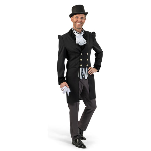 Funny Fashion Victoriaanse kostuum zwart/wit heren