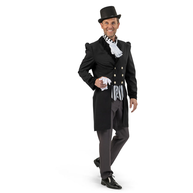 Funny Fashion Victoriaanse kostuum zwart/wit heren