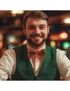 Funny Fashion Vlinderdas met licht oranje