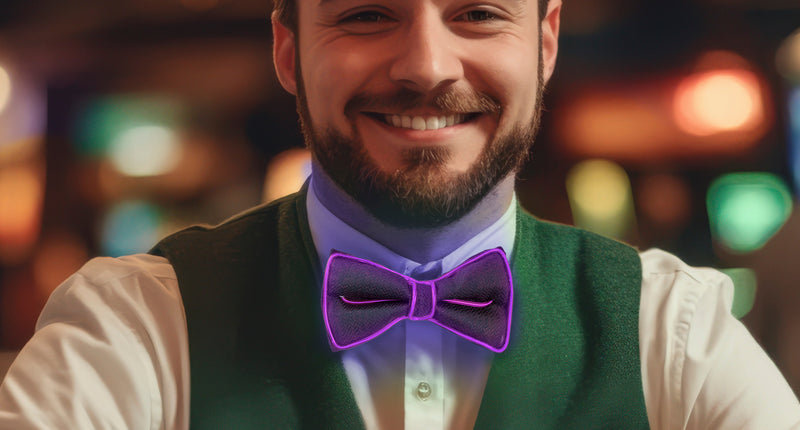 Funny Fashion Vlinderdas met licht paars