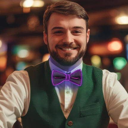 Funny Fashion Vlinderdas met licht paars