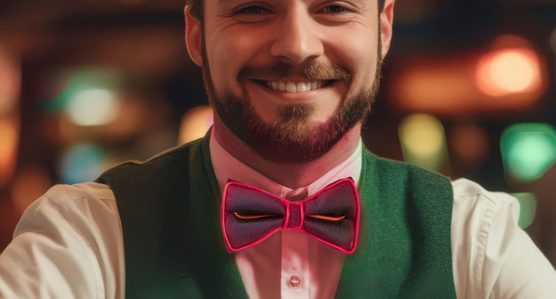 Funny Fashion Vlinderdas met licht roze