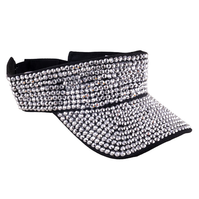 Funny Fashion Zonneklep met strass zilver