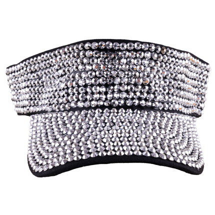 Funny Fashion Zonneklep met strass zilver