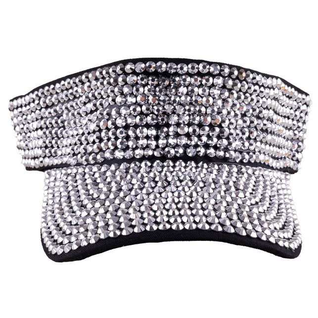 Funny Fashion Zonneklep met strass zilver