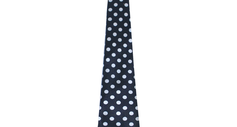 Funny Fashion Zwarte stropdas met witte stippen