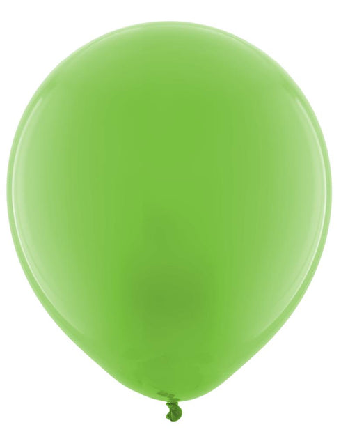 Groene latexballon uit de set van twaalf, effen groen voor je carnavalsdecor