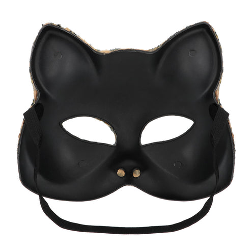 Halfmasker Feline binnenzijde: zwarte voorgevormde schaal met ruime oogopeningen
