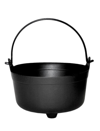 Heksen ketel in zwart met dunne beugel en ronde voet, decoratie voor Halloween