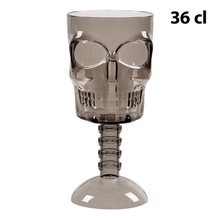 Kelk Smoke skull van voren, met oogkassen en een tandenrij in reliëf en 36 cl inhoud