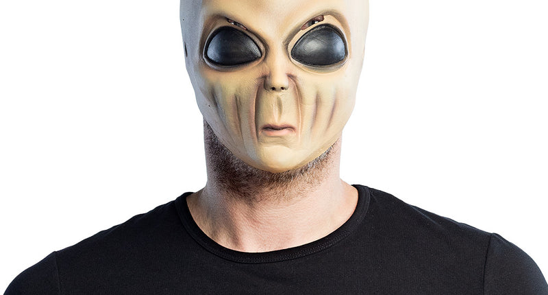 Latex hoofdmasker Wrinkly alien in huidtint, gedragen over het hele hoofd, voor Halloween of een ruimtefeest
