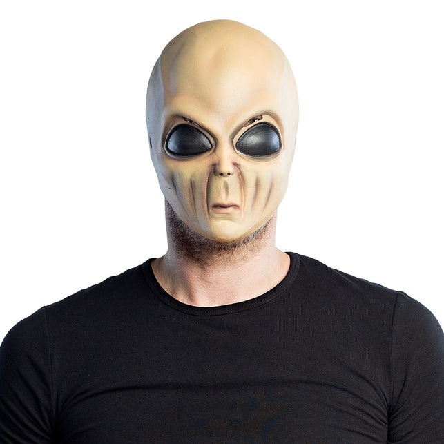 Latex hoofdmasker Wrinkly alien in huidtint, gedragen over het hele hoofd, voor Halloween of een ruimtefeest